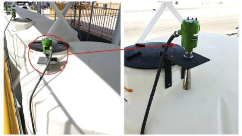 Radar Transmitter: Level measurement from outside of resin tank